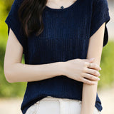 Lace Hollow Out Knit T-Shirt