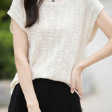 Lace Hollow Out Knit T-Shirt