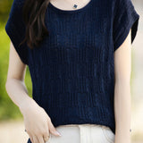Lace Hollow Out Knit T-Shirt