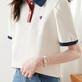 Color Block Short Sleeve Polo Shirt