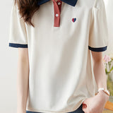 Color Block Short Sleeve Polo Shirt