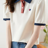 Color Block Short Sleeve Polo Shirt