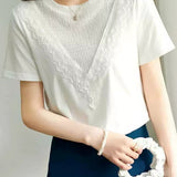 Lace Edge Design T-Shirt