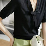 Elegant Tie-Knit Top