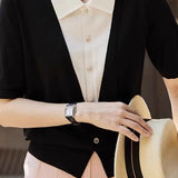 Casual Patchwork Two-in-One Top