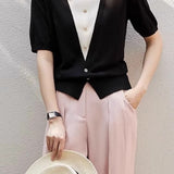 Casual Patchwork Two-in-One Top