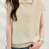 Minimalist Rhinestone Knit Top