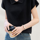Minimalist Rhinestone Knit Top
