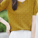 Elegant Hollow Textured Knit Top