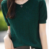 Elegant Hollow Textured Knit Top