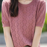 Elegant Hollow Textured Knit Top