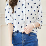 Polka Dot Printed Crew Neck Shirt