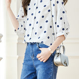 Polka Dot Printed Crew Neck Shirt
