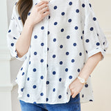 Polka Dot Printed Crew Neck Shirt