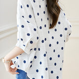 Polka Dot Printed Crew Neck Shirt