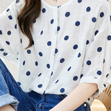 Polka Dot Printed Crew Neck Shirt