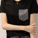 Minimalist Rhinestone T-Shirt