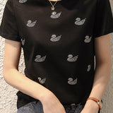 Minimalist Rhinestone T-Shirt