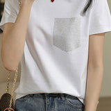 Minimalist Rhinestone T-Shirt