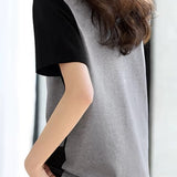 Color Block Spliced Half-Zip T-Shirt