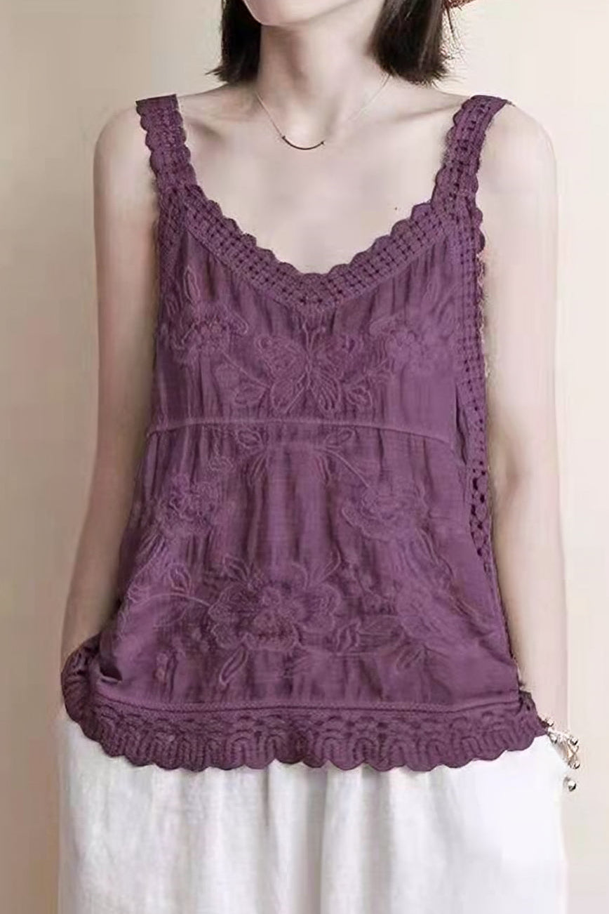 Hollow Embroidered Cami - liwisi