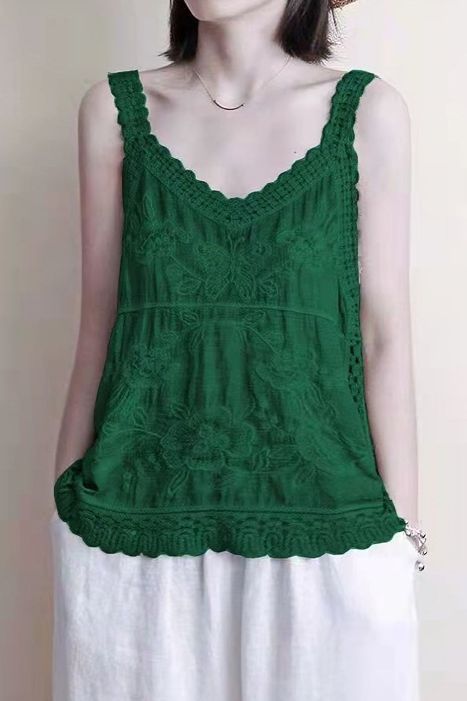 Hollow Embroidered Cami - liwisi
