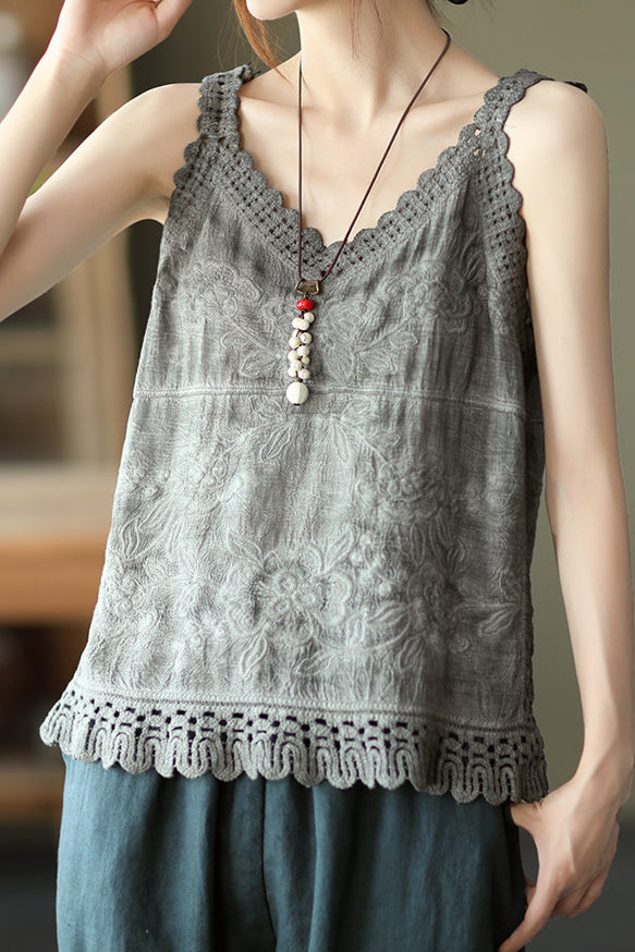 Hollow Embroidered Cami - liwisi