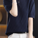 Round Neck Hollow Knit T-Shirt