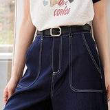 High-Waisted Slimming Denim Shorts