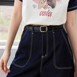 High-Waisted Slimming Denim Shorts