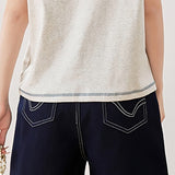 High-Waisted Slimming Denim Shorts