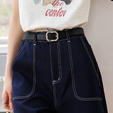 High-Waisted Slimming Denim Shorts
