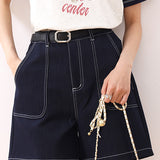 High-Waisted Slimming Denim Shorts