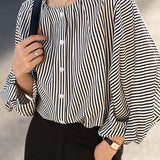 Puff Sleeve Striped Shirt