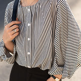 Puff Sleeve Striped Shirt