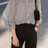 Puff Sleeve Striped Shirt