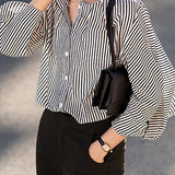 Puff Sleeve Striped Shirt