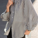 Puff Sleeve Striped Shirt