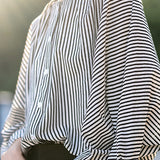 Puff Sleeve Striped Shirt