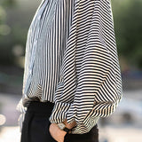 Puff Sleeve Striped Shirt