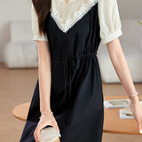 Faux Two-Piece Spliced Dress