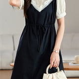 Faux Two-Piece Spliced Dress
