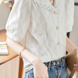 Vintage Lace Splicing Shirt