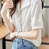 Vintage Lace Splicing Shirt