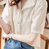 Vintage Lace Splicing Shirt