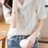 Vintage Lace Splicing Shirt