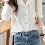 Vintage Lace Splicing Shirt