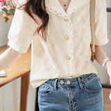 Vintage Lace Splicing Shirt