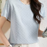 Textured Short Sleeve Chiffon Top