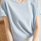 Textured Short Sleeve Chiffon Top
